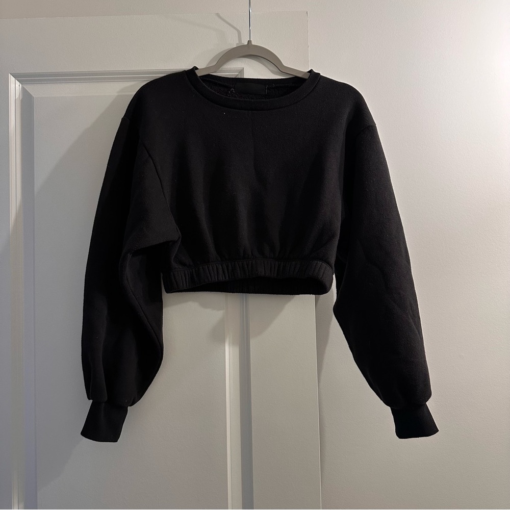 Black Matte Collection Cropped Sweatshirt